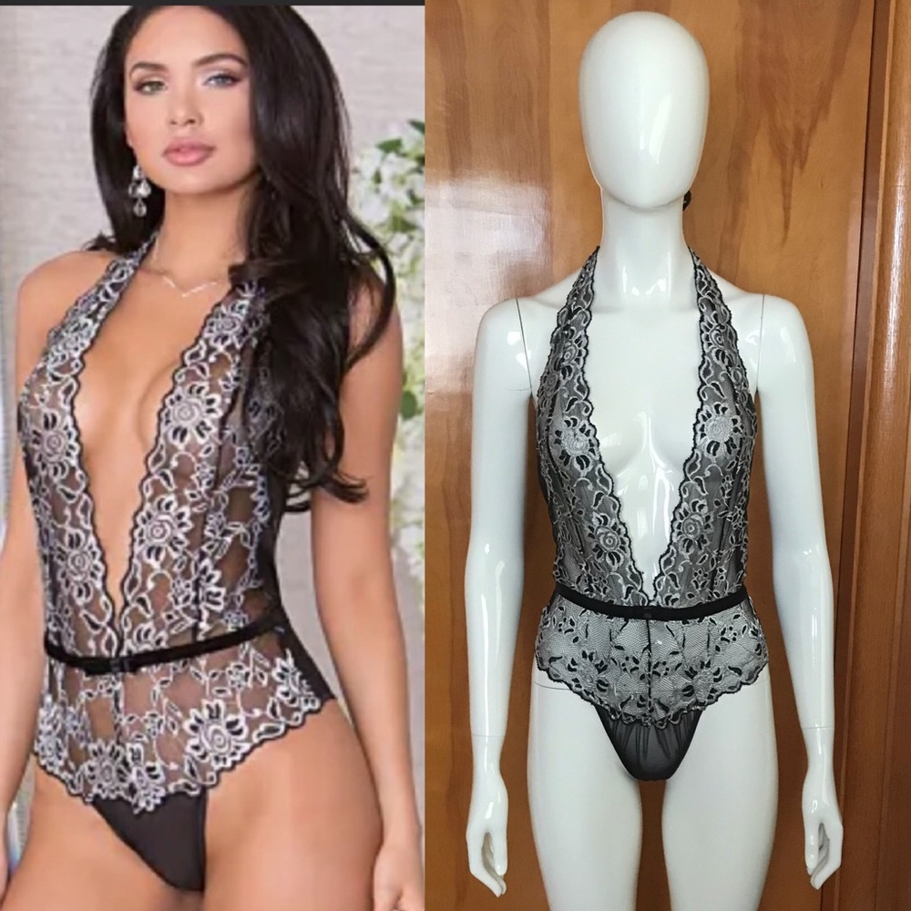 iCollection Style 8513 Black Bodysuit Teddy